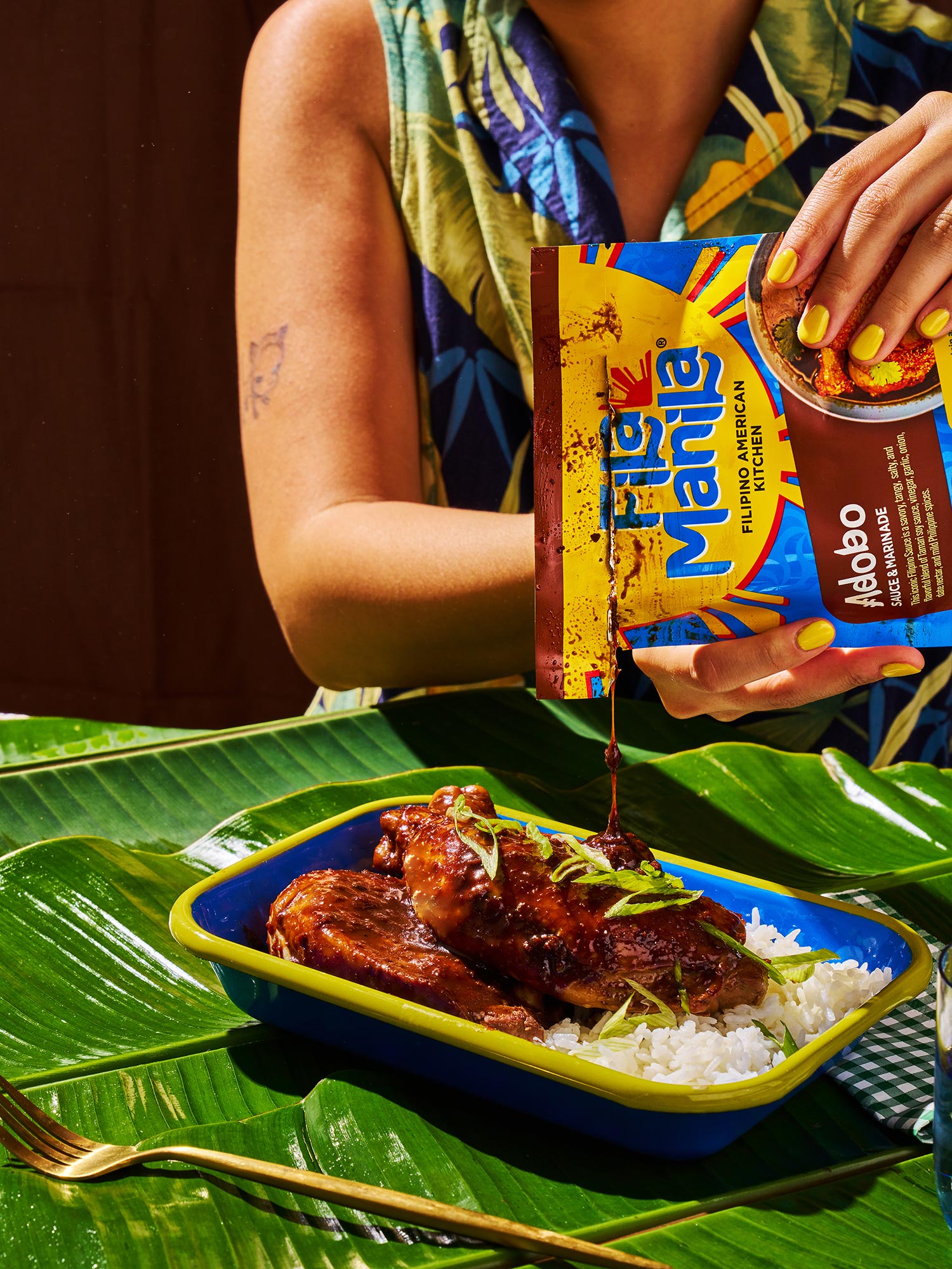 Adobo Sauce & Marinade being poured